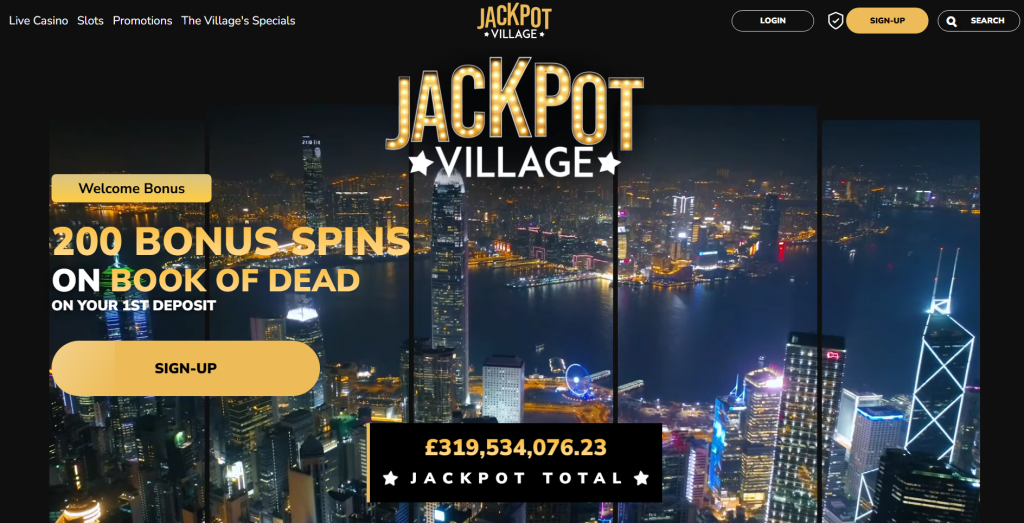 jackpot village welcome bonus on first deposit and free spins for UK
