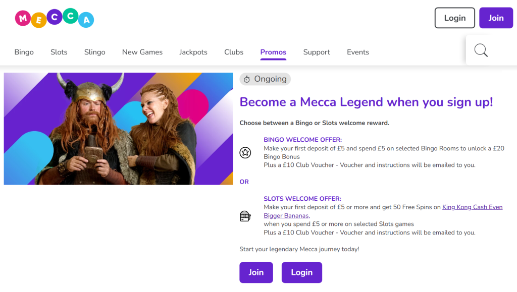 mecca bingo bonus and new player offer