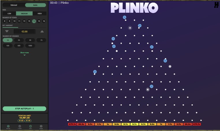 Plinko instant win game