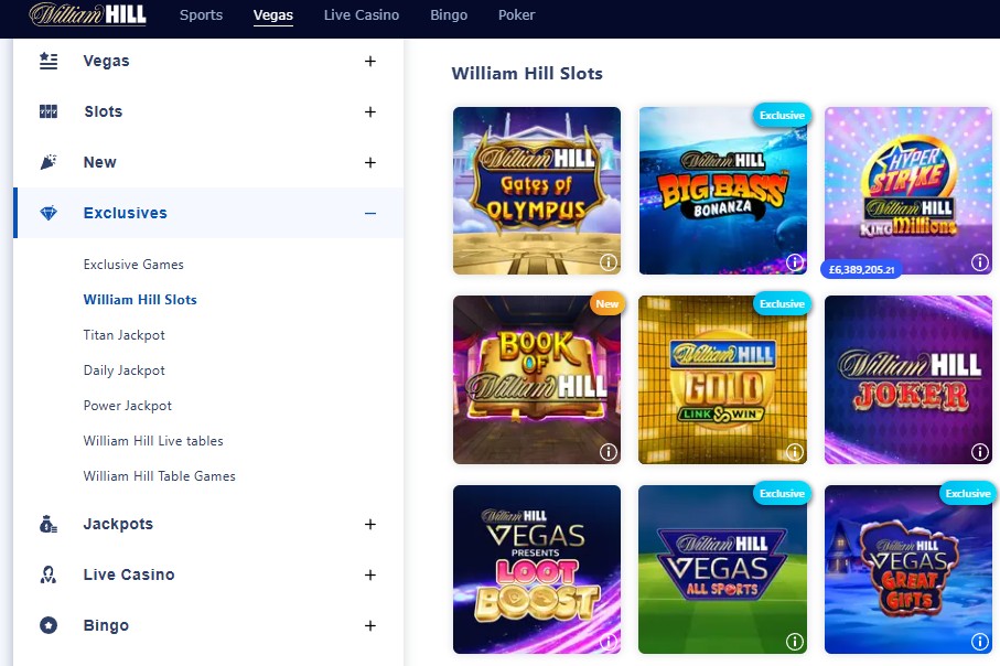 William Hill Exclusive Slots