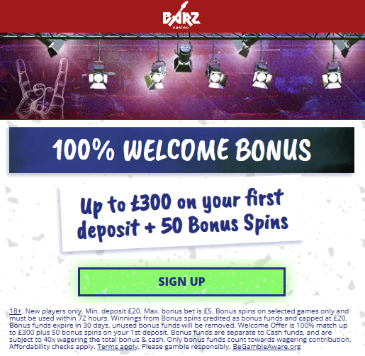 barz casino sign up bonus