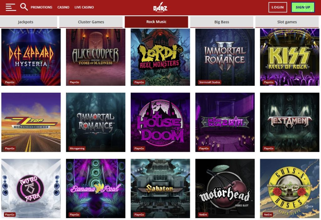 Play slots like a rock star at Barz