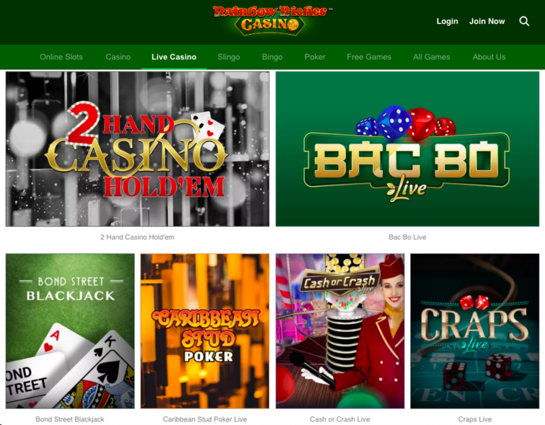rainbow riches live dealer