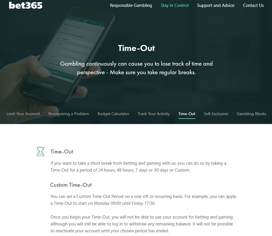 bet365 responsible gambling tools like cool off