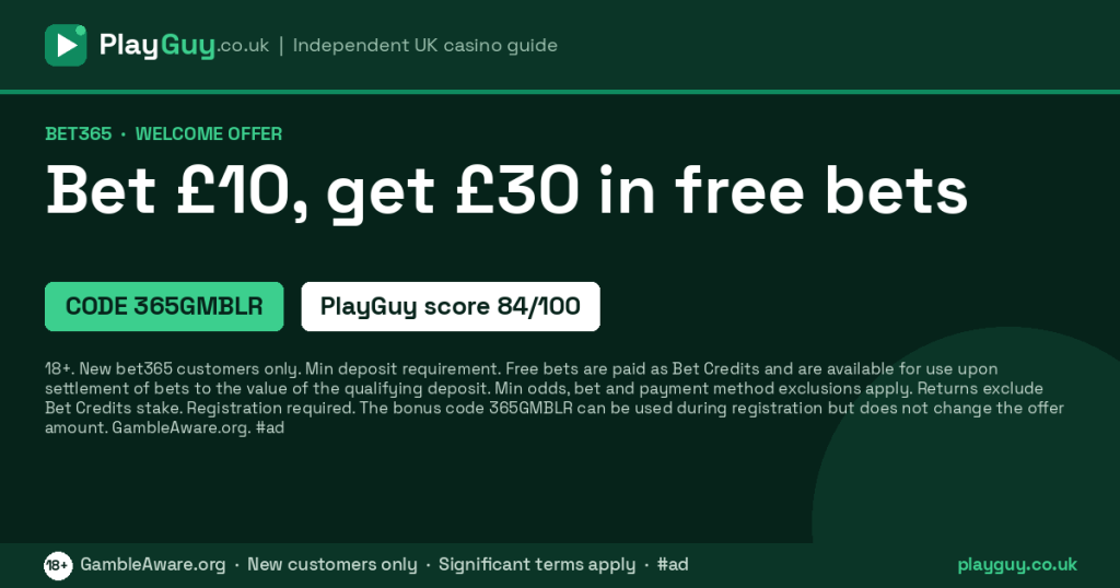 bet365 welcome offer: Bet £10, get £30 in free bets