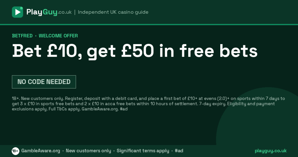 Betfred welcome offer: Bet £10, get £50 in free bets