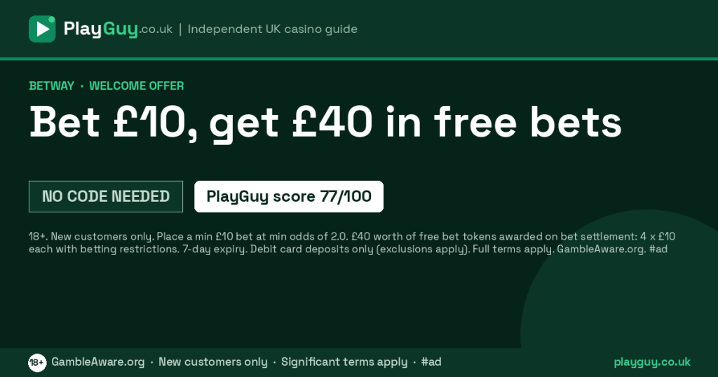 Betway welcome offer: Bet £10, get £40 in free bets