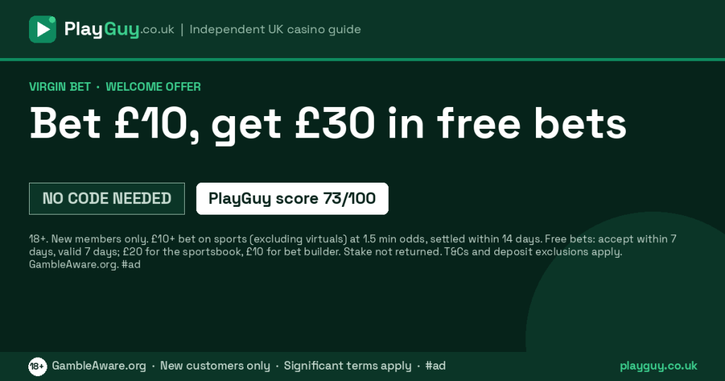 Virgin Bet welcome offer: Bet £10, get £30 in free bets